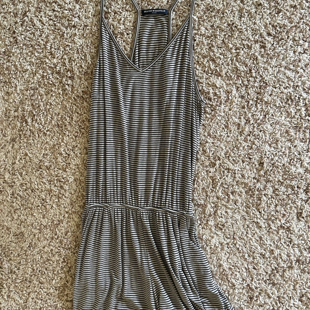 Brandy Melville black and white striped romper